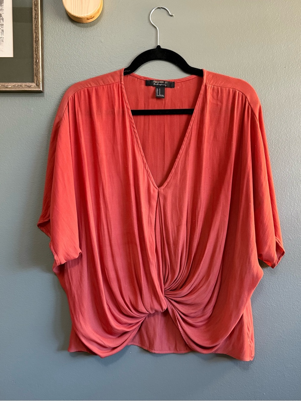 Coral Twist Front Blouse